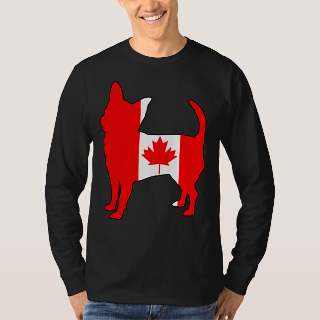 T-shirt Chihuahua, drapeau du Canada (Devant)