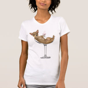 T-shirt Chihuahua en verre de cocktail