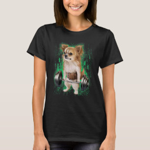 T-shirt Chihuahua Entraînement Muscle Chien Avec Barbell S