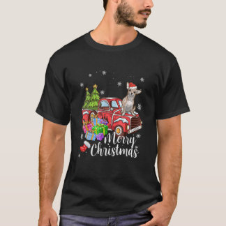 T-shirt Chihuahua équitation Camion Rouge Noël Joyeux Noël