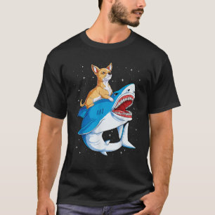 T-shirt Chihuahua équitation requin Jawsome Amoureux des c