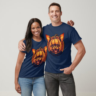 T-shirt Chihuahua-Faced Pumpkin Halloween Tee