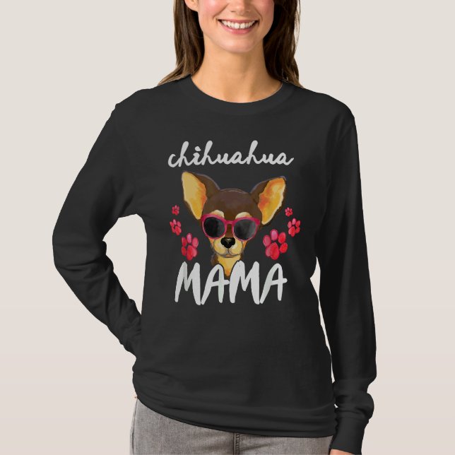 T-shirt Chihuahua Femmes Maman Amour Chihuahua Mama (Devant)
