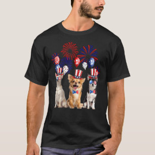 T-shirt Chihuahua Firework Lunettes de soleil Amérique Chi
