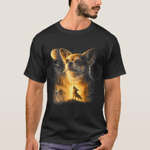 T-shirt Chihuahua fumant hurlant à la lune vintage 90s