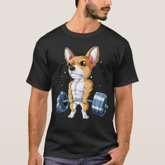 T-shirt Chihuahua Habillement drôle Deadlifts Homme Fitnes