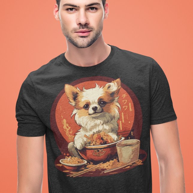 T-shirt Chihuahua japonais manger Ramen Kawaii Anime (Créateur téléchargé)
