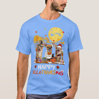 T-shirt Chihuahua Joyeux Hallothanksmas Halloween Thanksgi