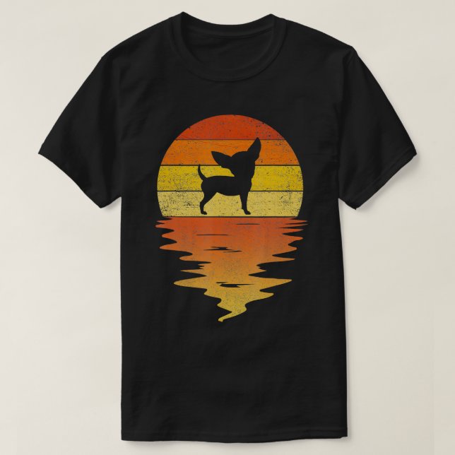 T-shirt Chihuahua les années 70 coucher de soleil rétro vi (Design devant)