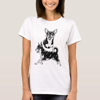 T-shirt Chihuahua Lover's Delight Dynamic Duo in Black
