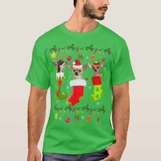 T-shirt Chihuahua lumières de Noël cadeau Drôle Amour chie