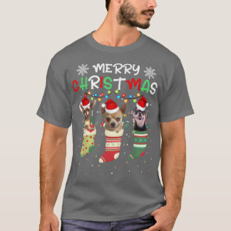 T-shirt Chihuahua lumières de Noël Drôle Chien de Noël