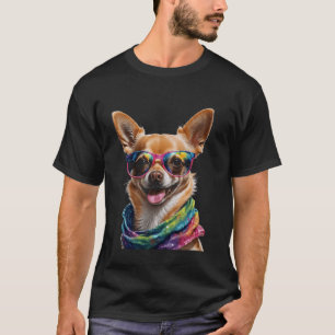 T-shirt Chihuahua Lunettes de soleil Chig Funny Animal Art