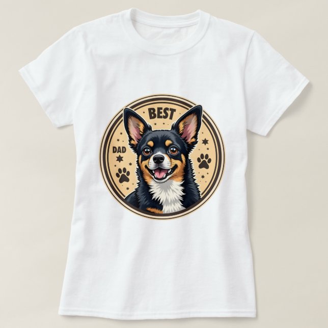T-shirt Chihuahua 'Meilleur Papa Chihuahua' (Design devant)