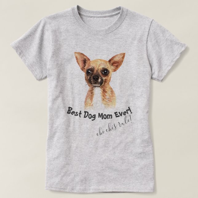 T-shirt Chihuahua Meilleure maman chien jamais (Design devant)