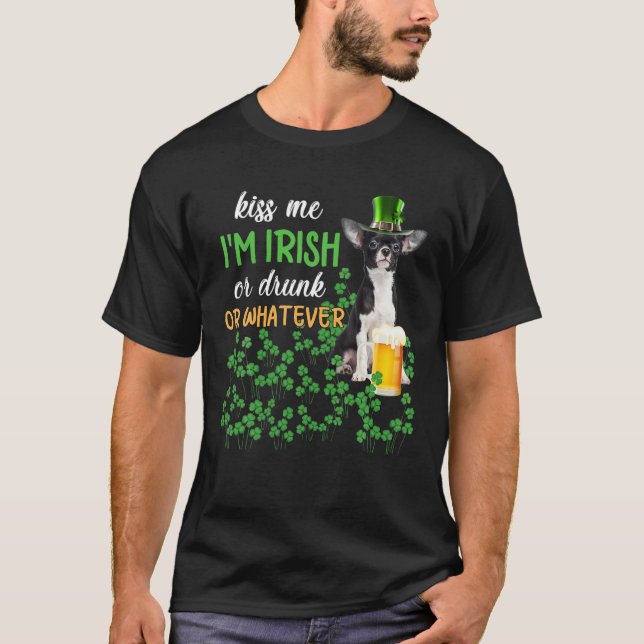 T-shirt Chihuahua m'embrasse Je suis Irlandais Ou Irlandai (Devant)