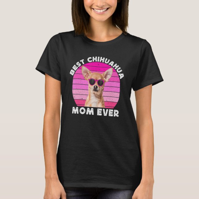 T-shirt Chihuahua Mom For Women Retro Brown Chiwawa  Dog M (Devant)