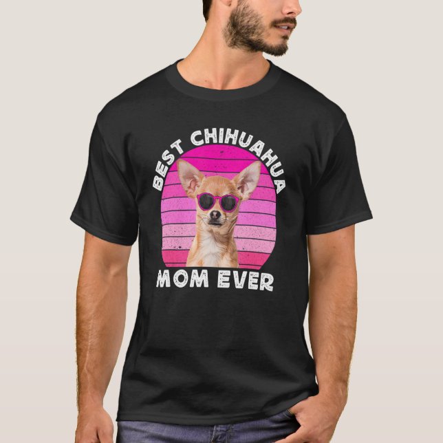 T-shirt Chihuahua Mom For Women Retro Brown Chiwawa  Dog M (Devant)