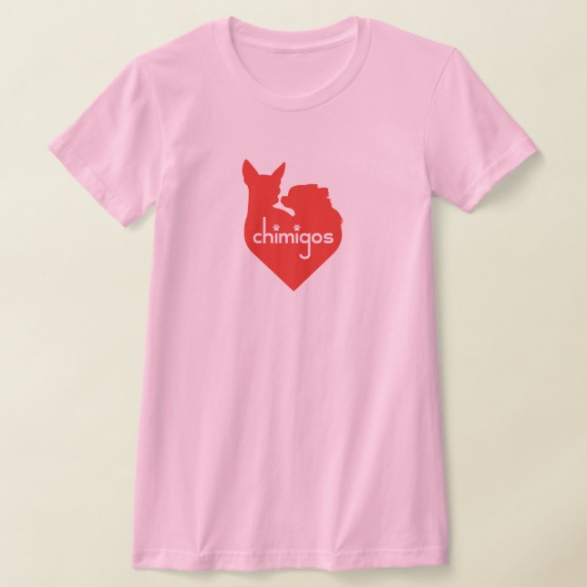 T-shirt Chihuahua Mom Love Heart Chimigos Logo (Poser)