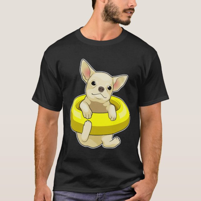 T-shirt Chihuahua Natation Lifebuoy (Devant)
