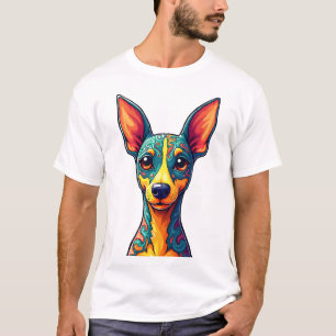 T-shirt Chihuahua Peinture Abstraite Couleur Chien Mign