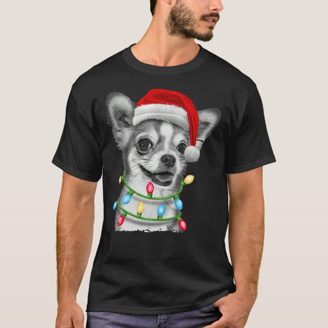 T-shirt Chihuahua Père Noël Joyeux Noël (Devant)