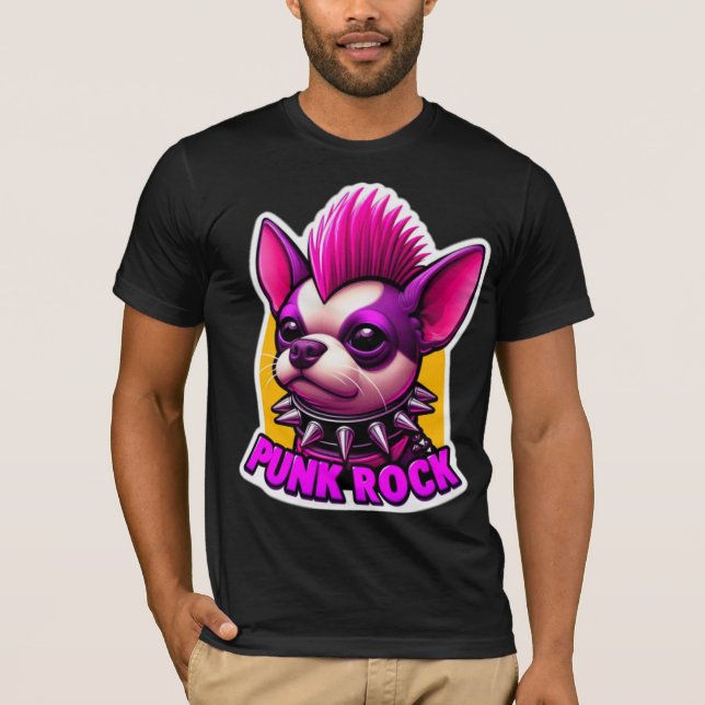 T-SHIRT CHIHUAHUA PUNK ROCK (Devant)