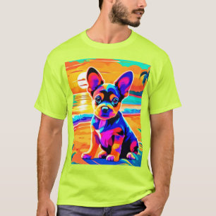 T-shirt Chihuahua Puppy coloré sur Sunset Beach