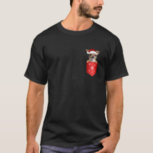 T-shirt Chihuahua Santa Chapeau Noël à Pocket Noël Chien L