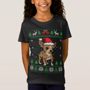 T-Shirt Chihuahua Santa Claus Casquette Et Éclairage Chihu
