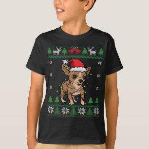 T-shirt Chihuahua Santa Claus Casquette Et Éclairage Chihu