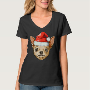 T-shirt Chihuahua Santa Hat Noël Chihuahua