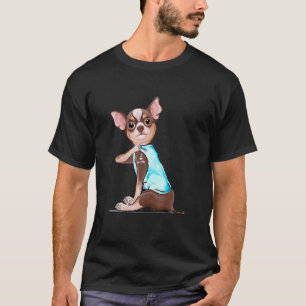 T-shirt Chihuahua Tattoos I Love MOM assis Drôle Cadeau Mo