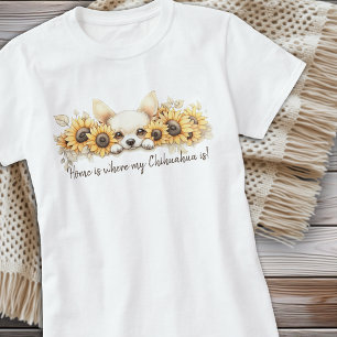 T-shirt Chihuahua Tournesols Chien Aquarelle Florale