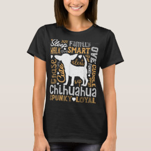 T-shirt Chihuahua Typographie Mot Art Drôle Chien Amusant 