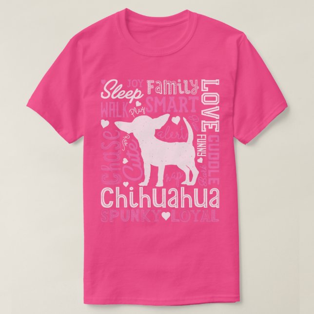 T-shirt Chihuahua Typographie pour Hommes Femmes Garçons F (Design devant)