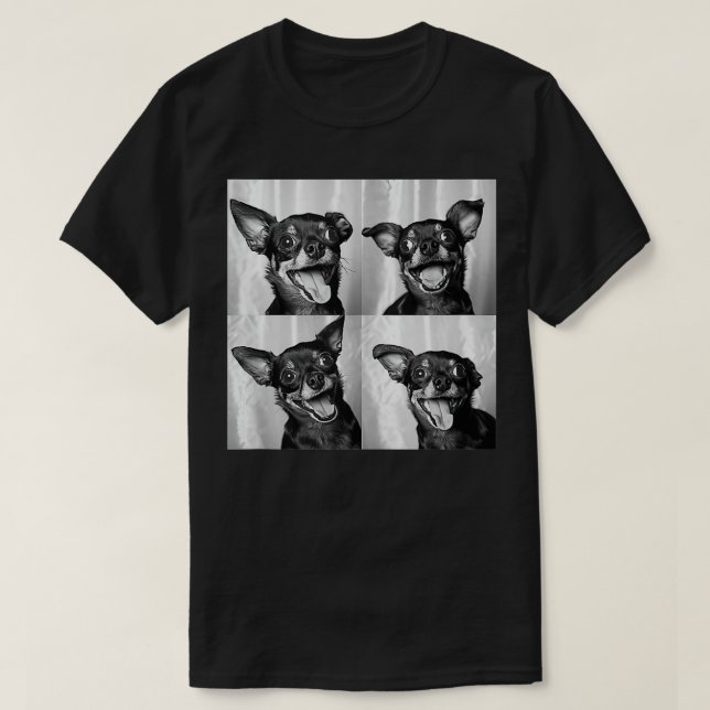 T-shirt Chihuahua Visage Portrait Funny Chien Photobooooth (Design devant)