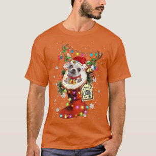 T-shirt Chihuahua Xmas Boot Noël Sock hiver neige