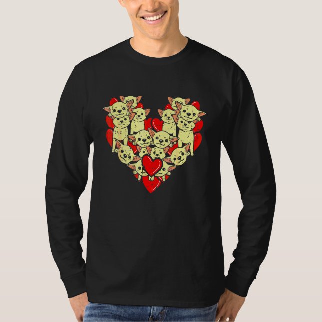 T-shirt Chihuahuas Coeurs Chien Saint Valentin S Day Chiwa (Devant)