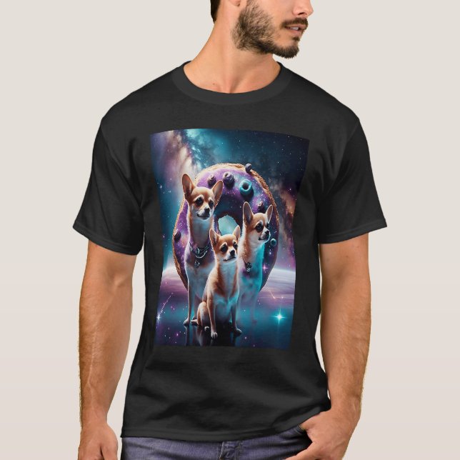 T-shirt Chihuahuas Dans L'Espace Donuts Chihuahuas Garçons (Devant)