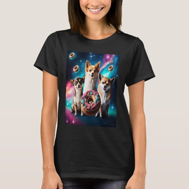 T-shirt Chihuahuas In Space Donuts Chihuahuas Boys Girls W (Devant)