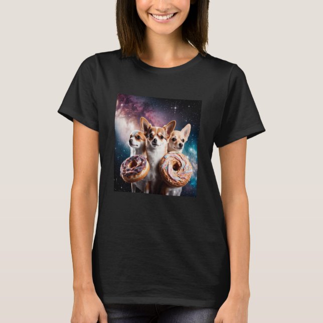 T-shirt Chihuahuas In Space Donuts Chihuahuas Boys Girls W (Devant)