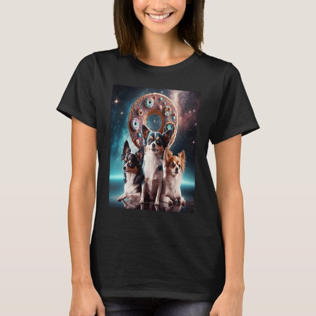 T-shirt Chihuahuas In Space Donuts Chihuahuas Boys Girls W (Devant)