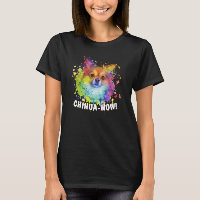 T-shirt Chihuawow Animal Pun Chihuahua Animal Meme Chiwawa (Devant)