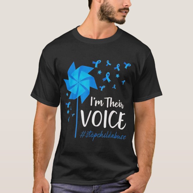 T-shirt Child Abuse Prevention Awareness I'm Their Voice P (Devant)