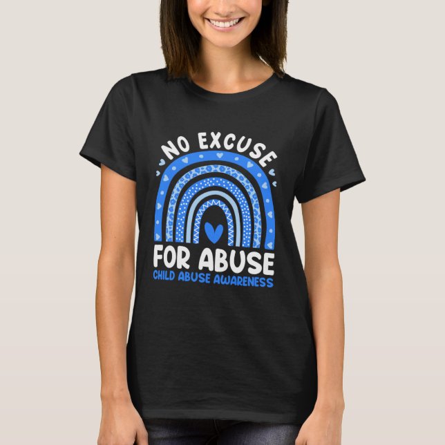 T-shirt Child Abuse Prevention Awareness Month Blue Rainbo (Devant)
