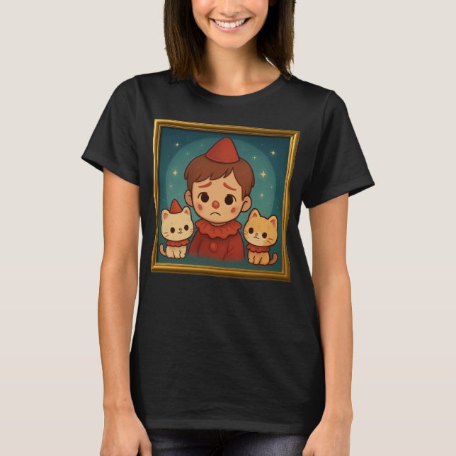 T-shirt Child and Cats Portrait (Devant)