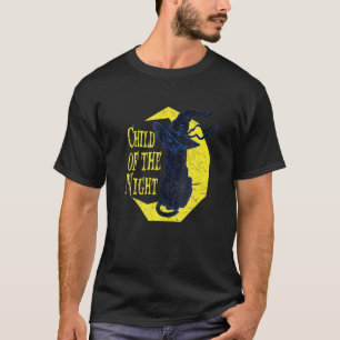 T-shirt Child of He Night Witch Cat Halloween Witchcraft H