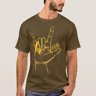 T-shirt Childhood Cancer Awareness Gold Ribbon Love Hand S
