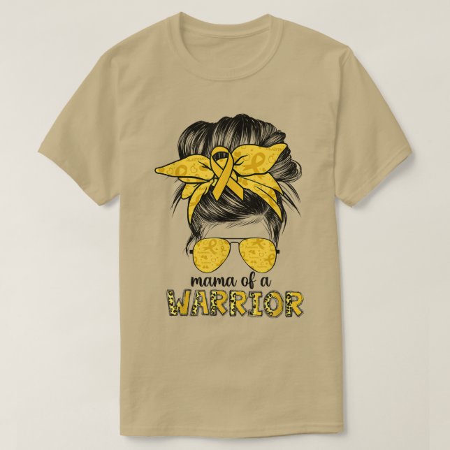 T-shirt Childhood Cancer Awareness Mama Of A Warrior Messy (Design devant)